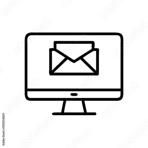 Computer Monitor With Envelope for web and graphic design