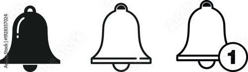 bell shapes in silhouette on a white background 