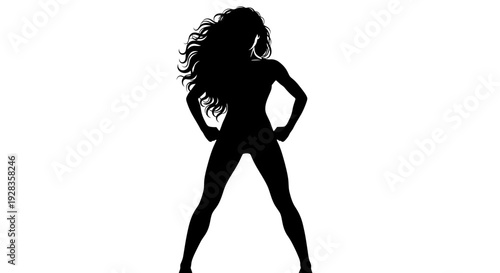 Silhouette of a fit woman dancing confidently alone
