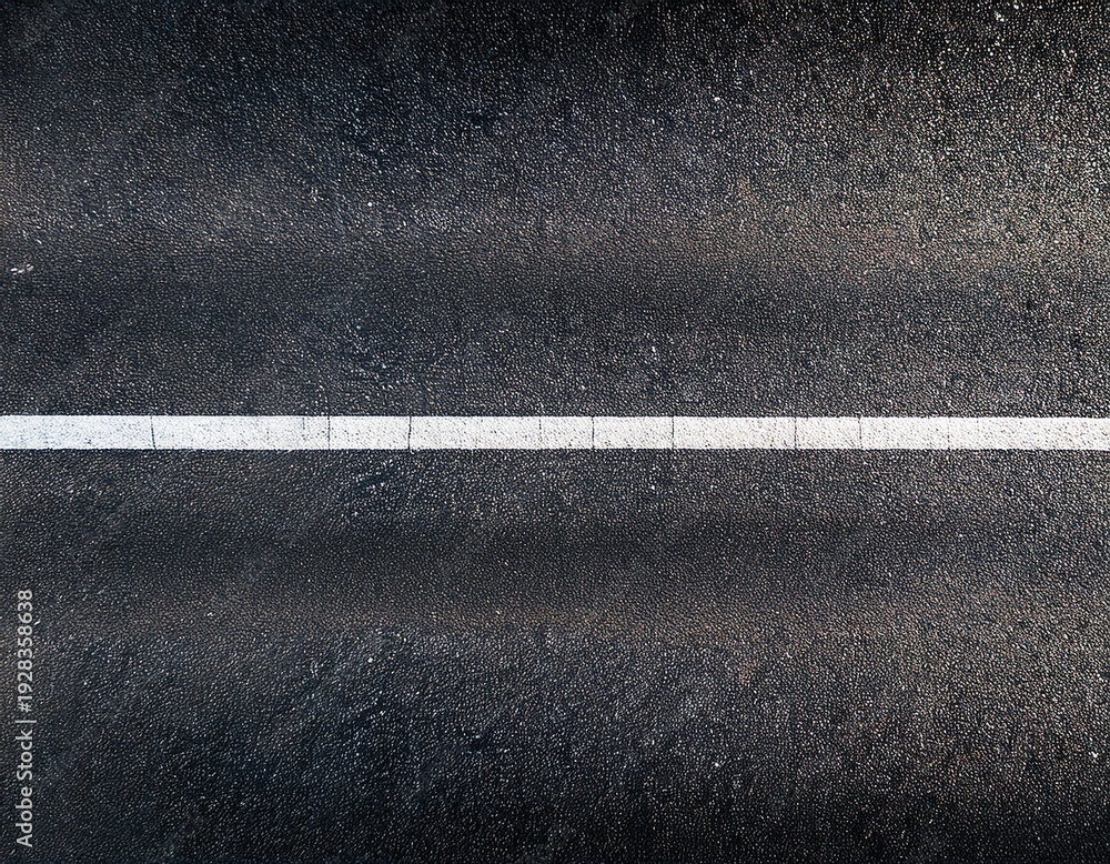 Fototapeta premium asphalt road with white lane marking top view