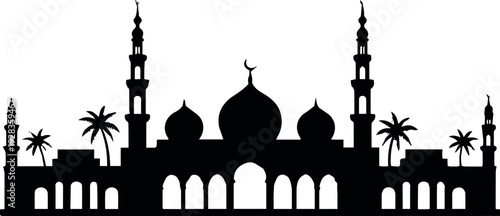 Arabian city black silhouette no Background