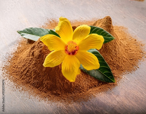 damiana flower and damiana dried leaves and powder