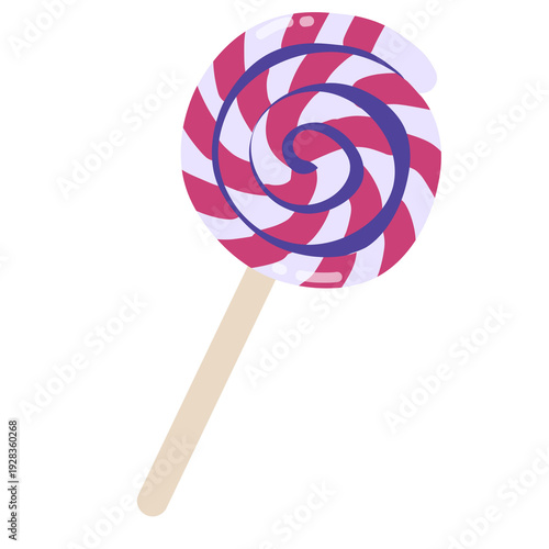 Sweet Swirl Lollipop Candy Illustration