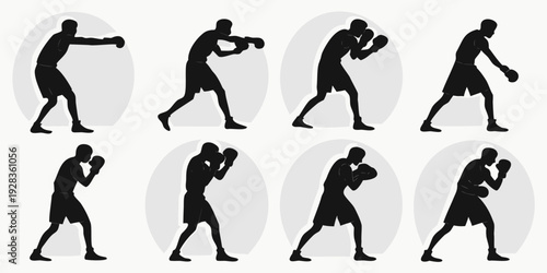 A sequence of illustrations depicting a person performing a throwing motion Vector