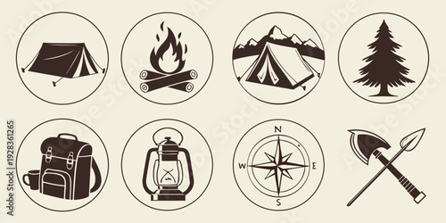 A collection of icons representing various activities and objects Vector