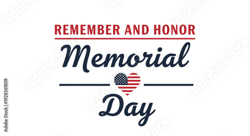 Memorial Day greeting with American flag