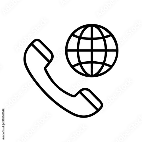 Telephone Handset With Globe for web and graphic design