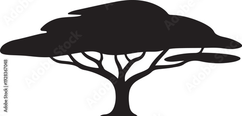 Modern Tree Silhouette Vector Art