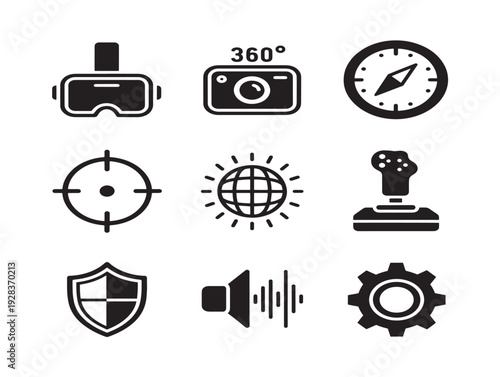 Captivating immersive dashboard icons with deep engagement silhouette concepts