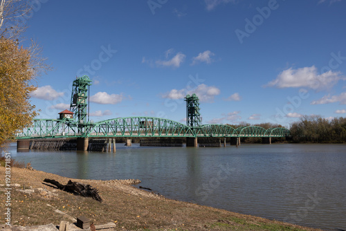 Canvastavla The old Joe page bridge in Hardin IL