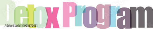 Colorful "Detox Program" Text with Overlapping Letters