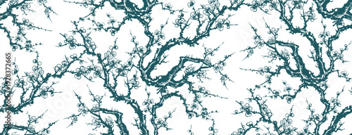 plum blossom japanese chinese seamless vector pattern ink design 