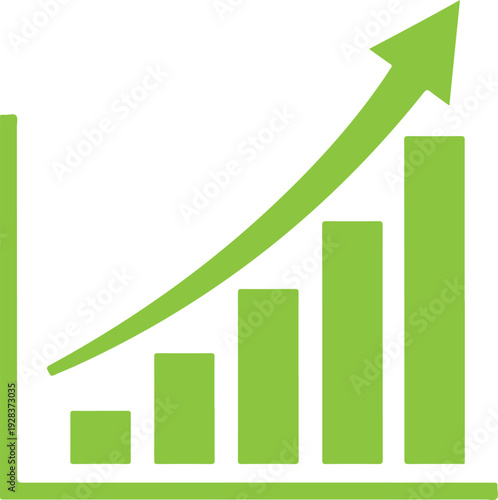 A simple bar graph showing an upward trend with green bars and arrow on white background. Vector, illustration Free Download A simple bar graph showing an upward trend with green bars and arrow on white background. Vector, illustration - GFXLoad
