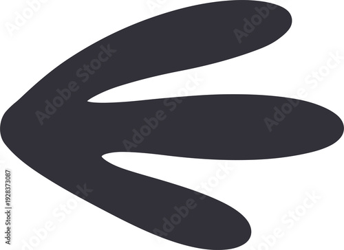 Abstract Organic Fluid Shape Dark Grey on Black Background