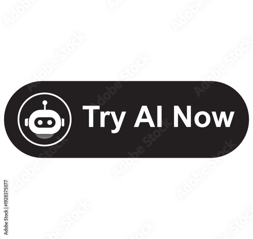 Try AI Now Button Vector – Modern AI Call to Action Illustration