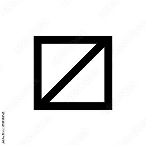 Black square with diagonal line icon symbol for design and communication Free Download Black square with diagonal line icon symbol for design and communication - GFXLoad