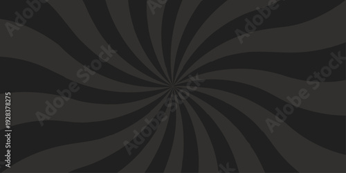 Retro vintage grunge black and grey radial burst sunburst ray pattern. Sunburst vector copyspace background. Vintage sunrays illustration swirl line. Abstract circuses, stripe background design.	