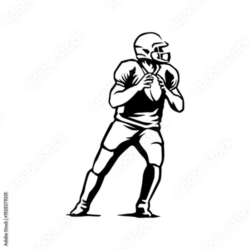NFL Player catch ball vector on white background. use for illustration