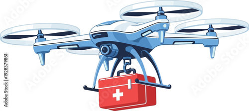 Medical drone equipped with emergency supplies for rapid response deliveries