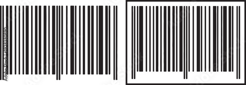 Two black and white barcode side by side one with a border also transparent background barcodes identification