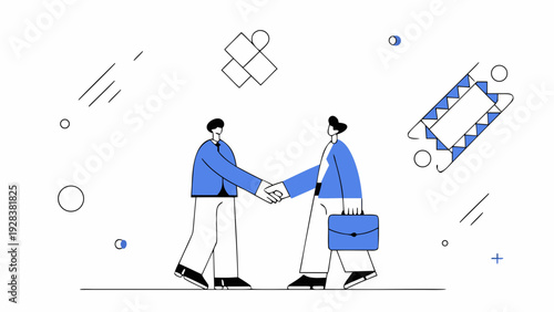Business handshake and partnership icons