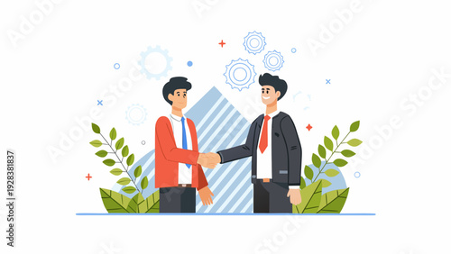 Business handshake vector illustration