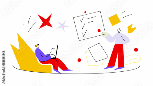 Business people brainstorming vector