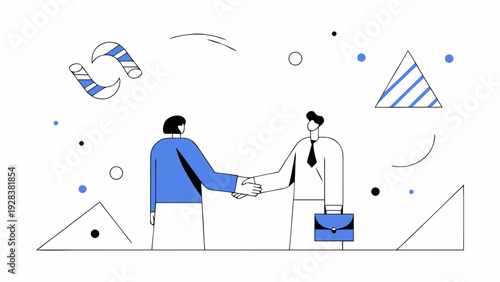 Business partnership handshake vector illustration