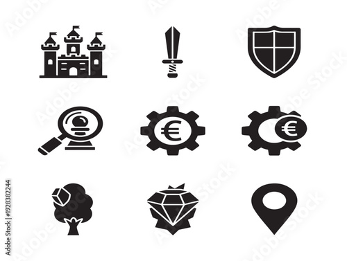 Modern and Eye Catching Strategic Management Dashboard Icons