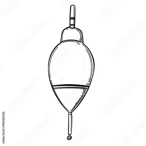 fishing float bobber vector line art hand drawn illustration