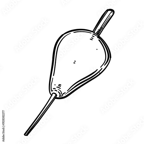 vintage fishing float bobber vector line art hand drawn illustration