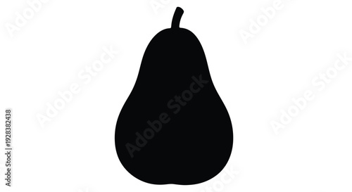 Simple black pear image with a distinctive dark silhouette