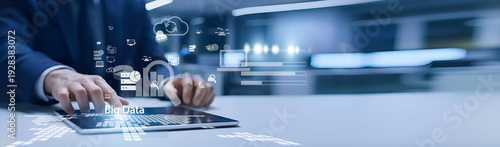 Fotografie Data analyst holding digital screen