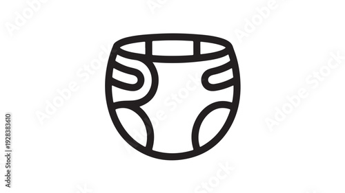 Mens Underwear Briefs Simple Line Art Black Silhouette on White Background for Apparel Design