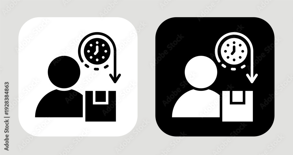 Fototapeta premium Decision Speed Icon In Black and White Glyph Style