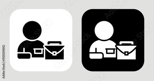 Job Role Icon In Black and White Glyph Style