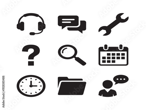 Creative Helpdesk Dashboard Icon Set for Efficient Management