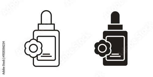 Bach flowers icon style design pack on white background. Thin line and clipart style