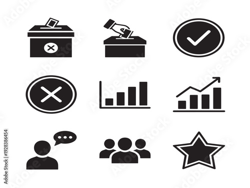 Modern and Creative Polling Interface Icon Set for Users
