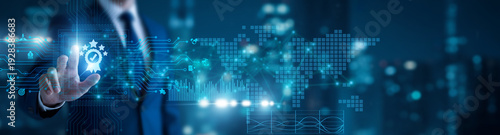 Tableau sur toile Data analyst holding recommendation engine display