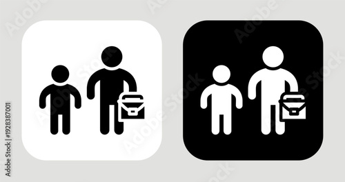 Life Stage Icon In Black and White Glyph Style