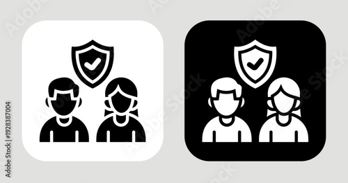 Adult Segment Icon In Black and White Glyph Style