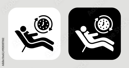Retirement Phase Icon In Black and White Glyph Style