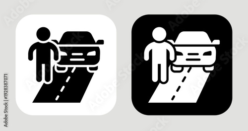 Mobility Level Icon In Black and White Glyph Style