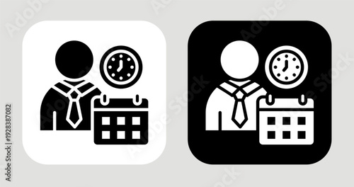 Work Pattern Icon In Black and White Glyph Style