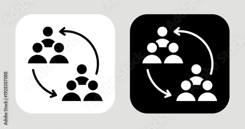 Community Icon In Black and White Glyph Style