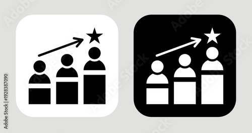 Social Class Icon In Black and White Glyph Style