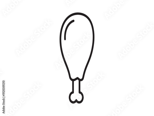 A simple line drawing of a chicken leg