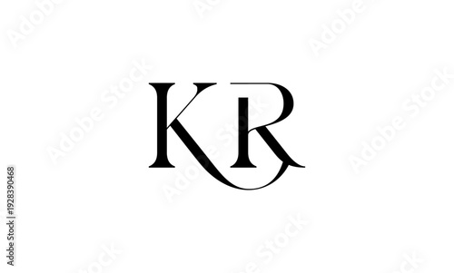 KR initial letters logo or KR monogram
