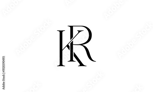 KR initial letters logo or KR monogram